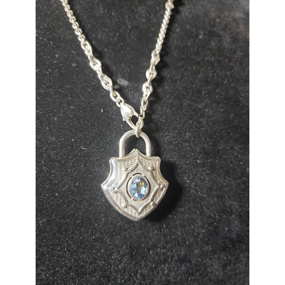 Brighton Love Padlock Silver Long Necklace